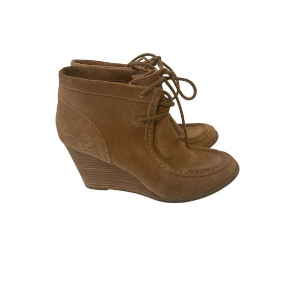 Lucky Brand Yesabel Wedge Lace Up 3 in. Bootie Womens Size 9.5 Brown - Picture 2 of 9